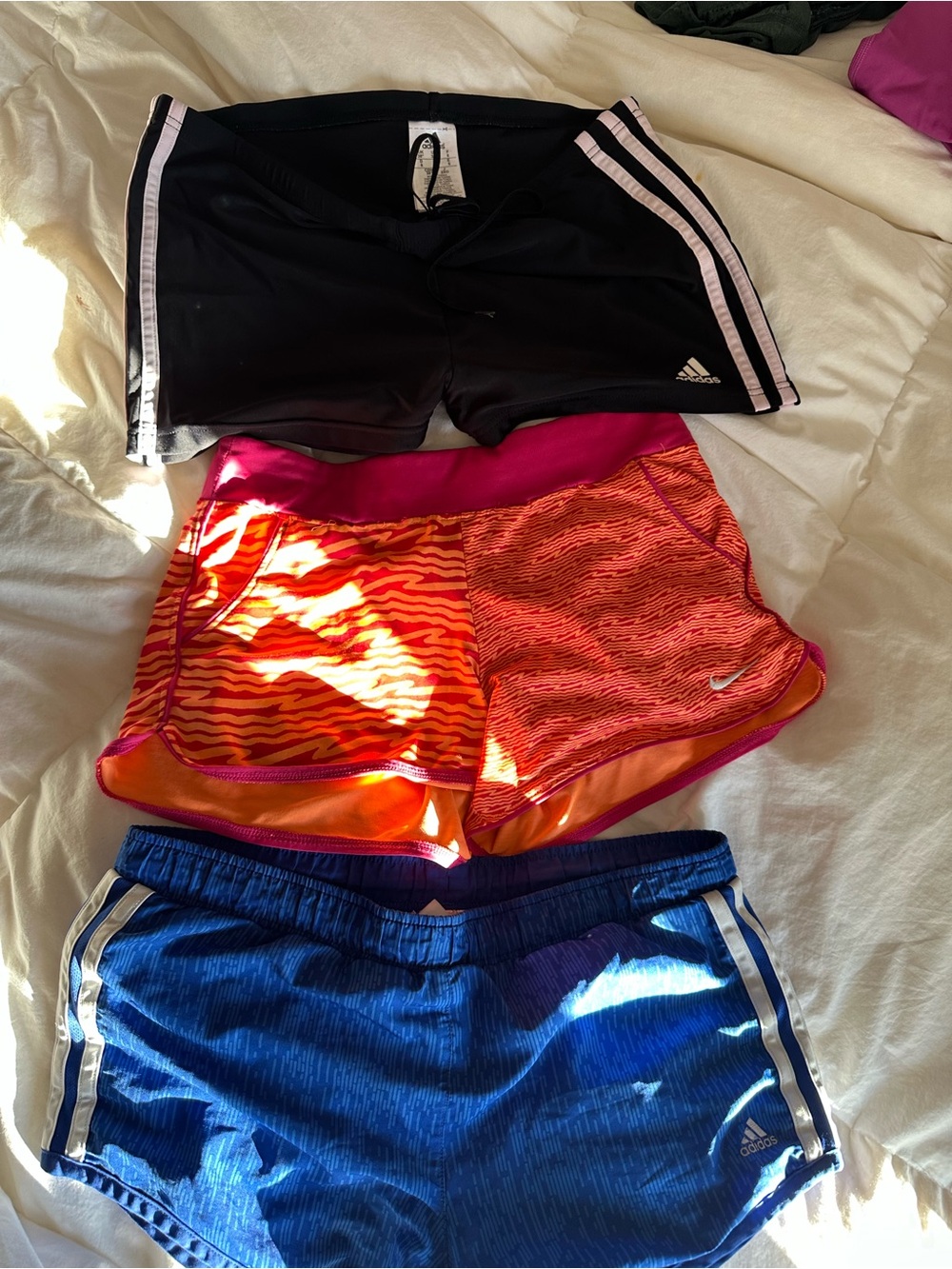 Nike Pink and Orange Girls' Athletic Shorts (3-Piece Mix)
